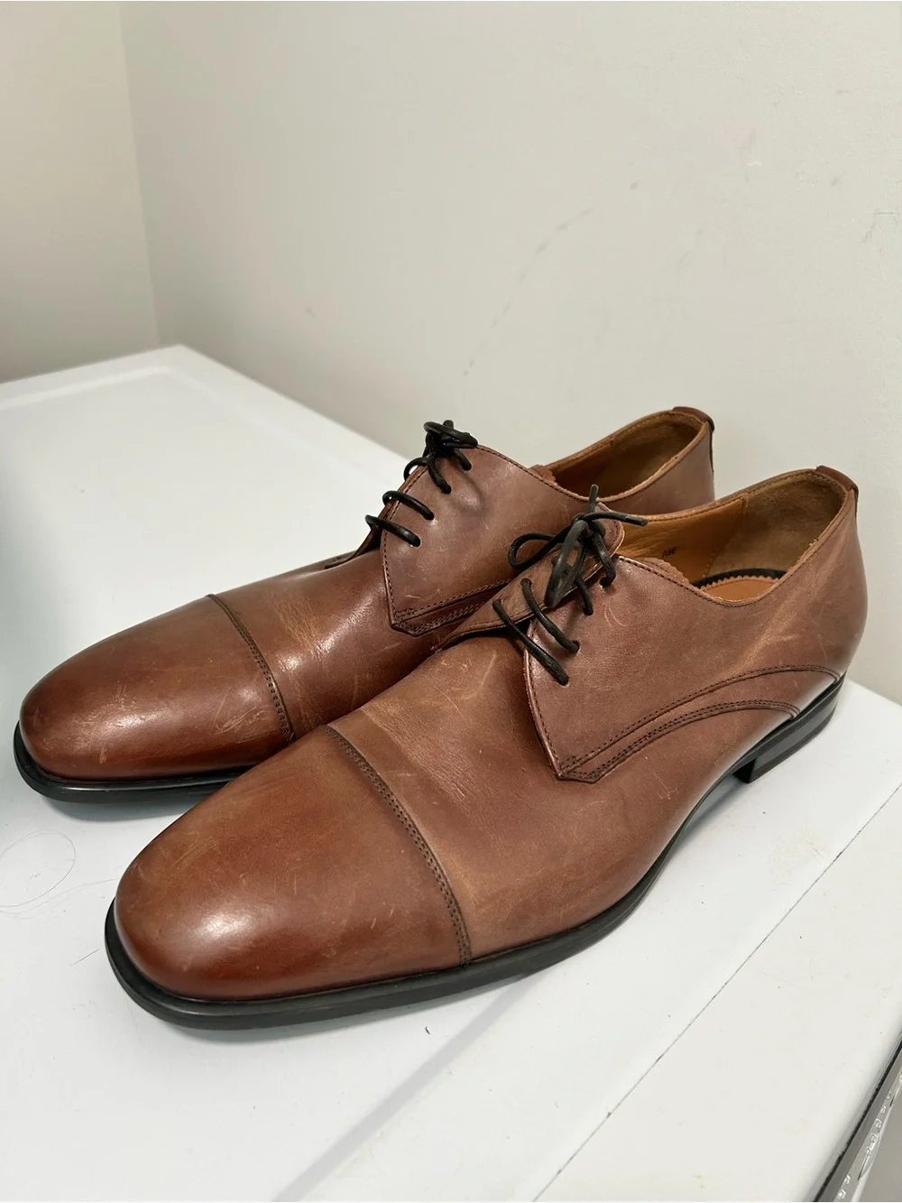 Aquatalia Men’s Leather Oxford Shoes Brown Size 12